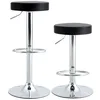 Two adjustable bar stools with black seats and chrome bases are shown against a white background. Náhľad obrázku produktu
