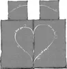 4 teilig Partner Bettwäsche 135x200 cm Love grau silber Produktbild-Vorschau 1