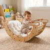 COSTWAY Drevený lezecký oblúk s vankúšmi, Montessori Náhľad obrázku produktu 2