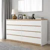 Kommode Weiß Eiche Torro 8 Schubladen matt 140x34x100 cm Produktbild-Vorschau 4