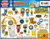 A collage of images showcasing the contents of a Christmas nativity play scene advent calendar, with individual items and figures labeled. Anteprima dell’immagine prodotto