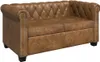 A brown Chesterfield sofa is shown against a white background. Náhled obrázku produktu