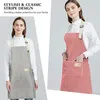 3 kusy bavlněných lněných zástěr, zástěry na vaření, Náhled obrázku produktu 3