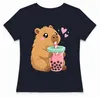 T-shirt da donna con stampa "Kawaii Capybara Boba Bubble Anteprima dell’immagine prodotto 2