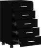 vidaXL Cassettiera con rotelle in legno nero Anteprima dell’immagine prodotto 5