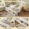 Flieks Holzbett 90x200cm mit Ausziehbett, Jugendbett mit 3 Produktbild-Vorschau 6