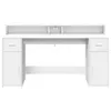 vidaXL Bureau LED blanc 160x55x91 cm bois composite Voir les images du produit 6