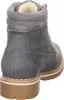 A rear view of a gray boot with a tan sole. Produktbild-Vorschau