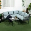 Outsunny 4 tlg. Rattan Gartenmöbel-Set, Sitzgarnitur mit Produktbild-Vorschau 2