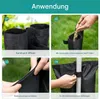 A four-panel image demonstrating how to use sandbags for a gazebo or tent. Produktbild-Vorschau