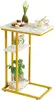 Table d'appoint motif marbre 40x26x61.5 cm blanc or Voir les images du produit 1
