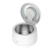 A white ultrasonic cleaner with its lid open, showing the interior and the cleaning mechanism. Produktbild-Vorschau