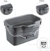 Rotho Putzeimer BASIC Serie, 12l, Anthrazit, rechteckig, Produktbild-Vorschau 2