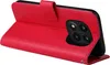 A red flip phone case for a Xiaomi Redmi Note 14 Pro 5G / 14 Pro+ 5G is shown from a side angle. Produktbild-Vorschau