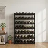 Scaffale portabottiglie Relaxdays, 42 bottiglie, legno di Anteprima dell’immagine prodotto 2