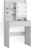 A white vanity table with a mirror and LED lights. Podgląd zdjęcia produktu