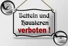 Blechschild Hinweis 18x12cm Betteln und Hausieren verboten Produktbild-Vorschau 2