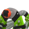 A close-up view of the joint mechanism of a green and black telescoping ladder. Podgląd zdjęcia produktu