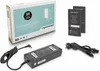 A product shot of a laptop AC adapter and its packaging, along with some documentation. Produktbild-Vorschau