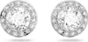 A pair of sparkling stud earrings with a central clear stone surrounded by smaller clear stones, presented on a white background. Anteprima dell’immagine prodotto