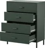 A dark green metal dresser with four drawers, two of which are partially open. Anteprima dell’immagine prodotto