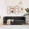 vidaXL Chesterfield-Sofa 3-Sitzer Schwarz Kunstleder Produktbild-Vorschau 3