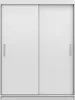 A plain white background with a wardrobe or cabinet with sliding doors. Produktbild-Vorschau