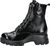 A side view of a black patent leather boot with laces. Produktbild-Vorschau