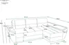 A diagram showing the dimensions of a sectional sofa. Voir les images du produit