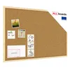 A corkboard with a natural wood frame, displaying several pinned items including photos and notes. Anteprima dell’immagine prodotto