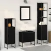 vidaXL Badezimmermöbel-Set mit Regal 4 pcs Schwarz Produktbild-Vorschau 2