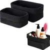 2stk Aufbewahrungskorb Bad Häkelkorb 29x15x18.5cm Schwarz Produktbild-Vorschau 1
