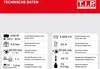 A technical data sheet for a garden pump, listing its specifications. Produktbild-Vorschau