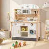 COSTWAY Kinderküche aus Holz, Spielküche inkl. 17 Zubehör, Produktbild-Vorschau 7