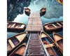 50x50 cm quadratisches Glasbild Row Boats I im Produktbild-Vorschau 1