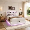 Lit rembourré INONEFT 140x200 cm avec éclairage LED et Voir les images du produit 1
