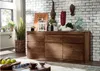 MASSIVMOEBEL24 Sideboard Sheesham 185x40x80 rot-braun Produktbild-Vorschau 1