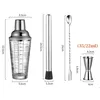 A diagram showing a cocktail shaker set with dimensions labeled. Produktbild-Vorschau