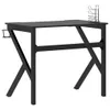 Gaming-Schreibtisch mit K-Gestell Schwarz 90x60x75 cm Produktbild-Vorschau 5