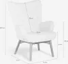 Poltrona moderne de style bergère en tissu bouclé blanc Voir les images du produit 5