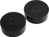 Two black circular charcoal filters with gray textured tops are shown against a white background. Voir les images du produit