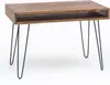 A wooden desk with black hairpin legs against a white background. Anteprima dell’immagine prodotto