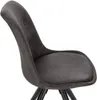 A close-up view of a dark gray fabric chair. Produktbild-Vorschau