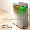 HOMCOM Küchenmülleimer 2 x 28L Edelstahl-Tretmülleimer mit Produktbild-Vorschau 4