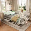 INONEFT Polsterbett 140x200cm mit LED und USB, Schlafsofa Produktbild-Vorschau 8