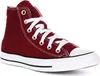 A single maroon high-top Converse sneaker with white laces and a white rubber toe cap and sole, set against a plain white background. Produktbild-Vorschau