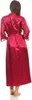 Damen langes Kimono Seidenrobe Morgenmantel; Pupur-Magenta Produktbild-Vorschau 2