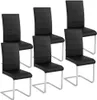 A set of six black dining chairs with chrome legs arranged in a grid. Náhled obrázku produktu