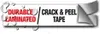 A marketing image for durable, laminated, crack and peel tape, with water droplets suggesting durability. Produktbild-Vorschau