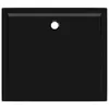 A black rectangular shower tray with a central drain hole. Produktbild-Vorschau